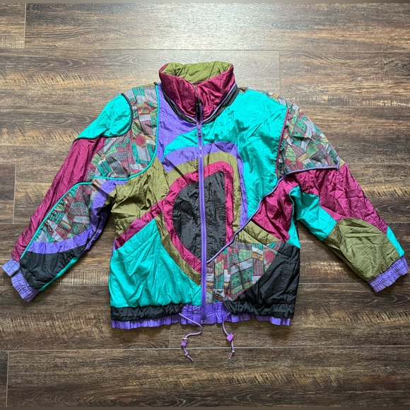 Vintage Jackets & Blazers - Vintage Brayan 80s-90s Colorblock Ski windbreaker jacket